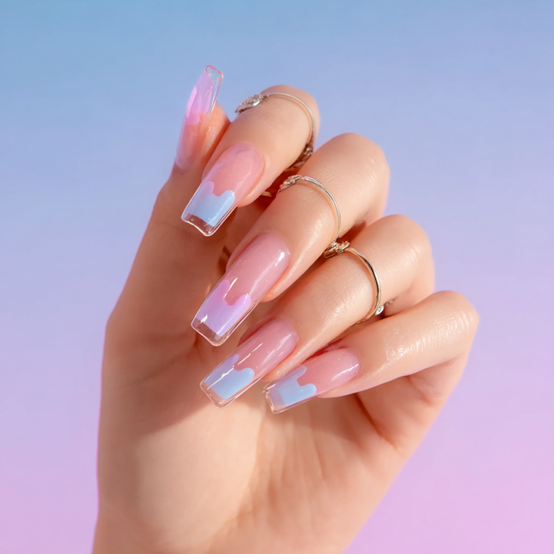 72 pieces of semi transparent nail film